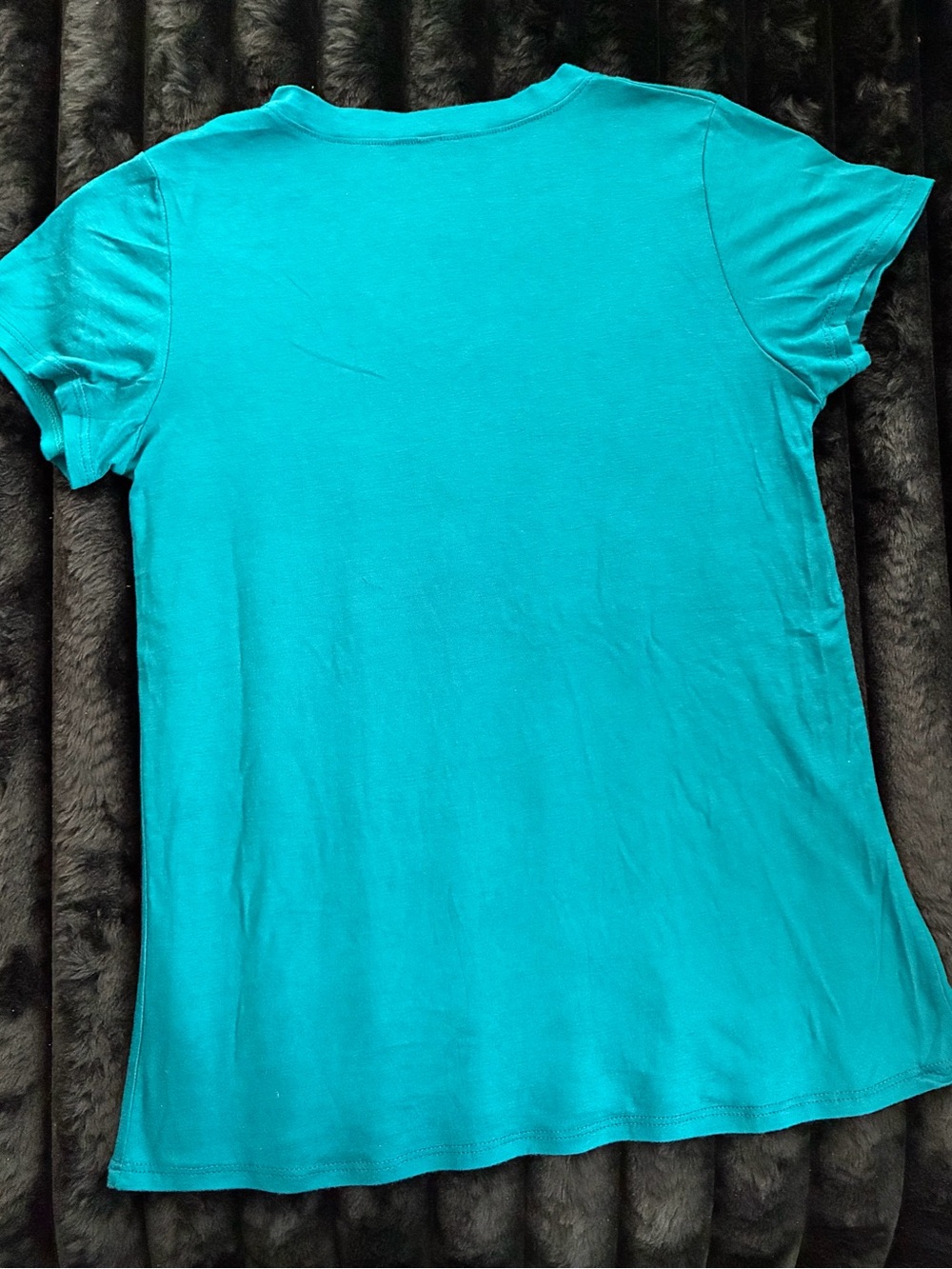 New Womens Rhinestone Luxury Teal T-shirt Size Medium - Picture 6 of 6